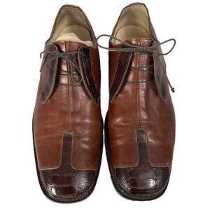 VTG‎ Belvedere Florence Italy Men's Dress Shoes Size 13M Brown Genuine Ostrich